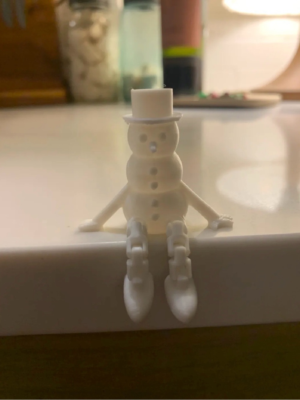 White Sitting Snowman Decorative Accent - Brand Unknown